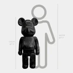 Aero Bear 135cm Black Resin Indoor Sculpture