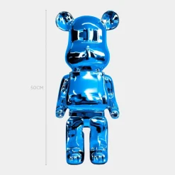 Aero Bear 50cm Blue Resin Indoor Sculpture