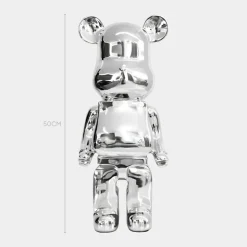 Aero Bear 50cm Chrome Resin Indoor Sculpture