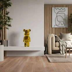Aero Bear 50cm Gold Resin Indoor Sculpture