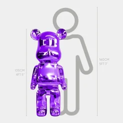 Aero Bear 135cm Purple Resin Indoor Sculpture