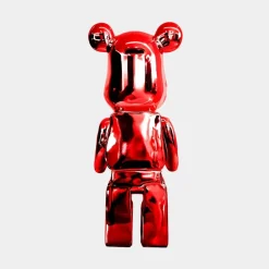 Aero Bear 50cm Red Resin Indoor Sculpture