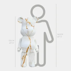 Aero Bear 135cm White Resin Indoor Sculpture