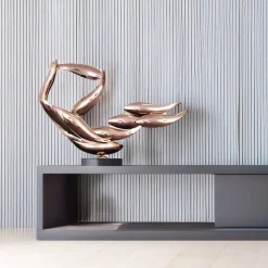 Aero Stream 50cm Copper Metal Indoor Sculpture