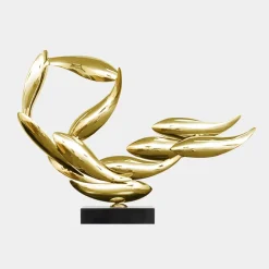 Aero Stream 50cm Gold Metal Indoor Sculpture