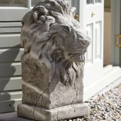 African Lions Stone Garden Statues
