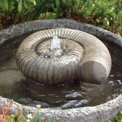 Ammonite Fossil Stone Garden Water Feature