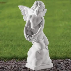 Angel 38cm Marble Resin Garden Statue