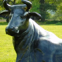 Angus Cow Life-Size Bronze Metal Garden Statue