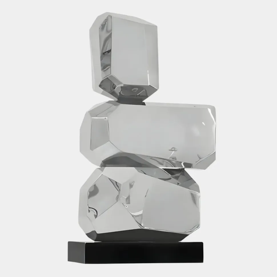 Astrolith 73cm Silver Metal Indoor Sculpture v2