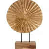 Aurora Disc 48cm Gold Wood Indoor Sculpture