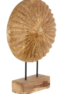 Aurora Disc 48cm Gold Wood Indoor Sculpture