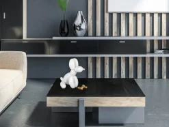 Balloon Dog & Bone 28cm White Resin Indoor Sculpture