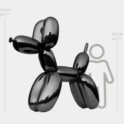 Balloon Dog 200cm Black Fibreglass Indoor Sculpture