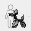 Balloon Dog 100cm Black Metal Garden Sculpture