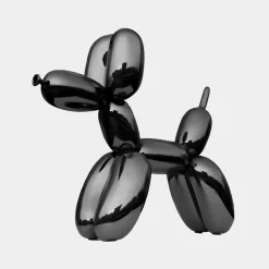 Balloon Dog 80cm Black Metal Garden Sculpture