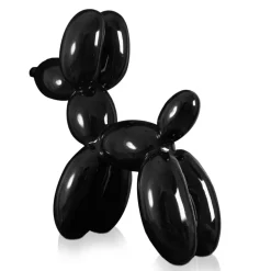 Balloon Dog 46cm Black Resin Indoor Sculpture