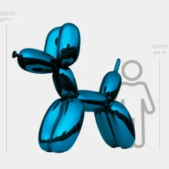 Balloon Dog 200cm Blue Fibreglass Indoor Sculpture