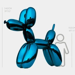 Balloon Dog 240cm Blue Fibreglass Indoor Sculpture
