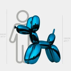 Balloon Dog 130cm Blue Fibreglass Indoor Sculpture