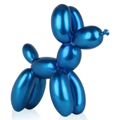 Balloon Dog 46cm Blue Resin Indoor Sculpture