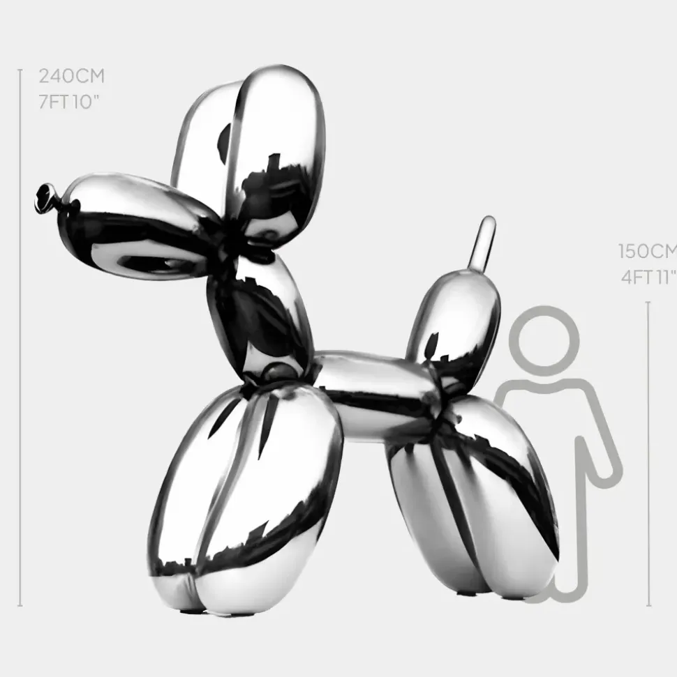 Balloon Dog 240cm Chrome Fibreglass Indoor Sculpture