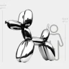 Balloon Dog 200cm Chrome Metal Garden Sculpture