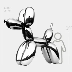 Balloon Dog 240cm Chrome Metal Garden Sculpture