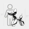 Balloon Dog 100cm Chrome Metal Garden Sculpture