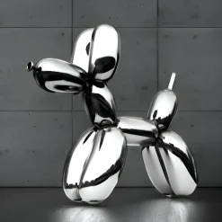 Balloon Dog 100cm Chrome Metal Garden Sculpture