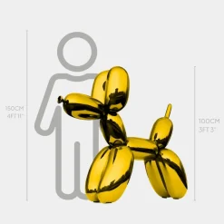 Balloon Dog 100cm Gold Fibreglass Indoor Sculpture