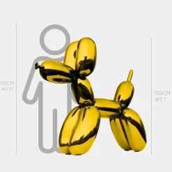 Balloon Dog 130cm Gold Metal Garden Sculpture
