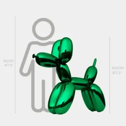 Balloon Dog 100cm Green Fibreglass Indoor Sculpture