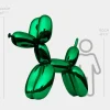 Balloon Dog 200cm Green Fibreglass Indoor Sculpture