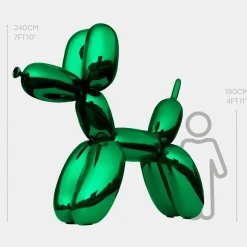 Balloon Dog 240cm Green Metal Garden Sculpture