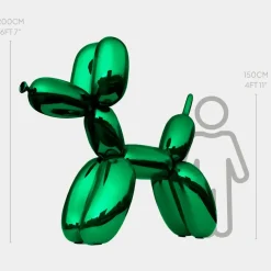 Balloon Dog 200cm Green Metal Garden Sculpture