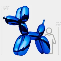 Balloon Dog 240cm Ocean Blue Fibreglass Indoor Sculpture