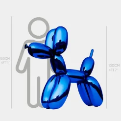 Balloon Dog 130cm Ocean Blue Metal Garden Sculpture