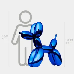 Balloon Dog 100cm Ocean Blue Fibreglass Indoor Sculpture