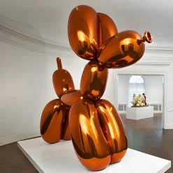 Balloon Dog 130cm Orange Metal Garden Sculpture