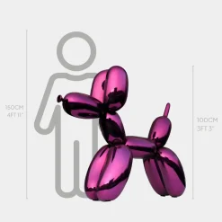 Balloon Dog 100cm Purple Fibreglass Indoor Sculpture