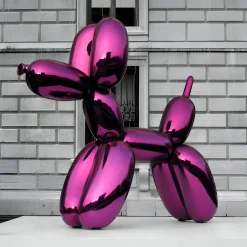 Balloon Dog 80cm Purple Metal Garden Sculpture