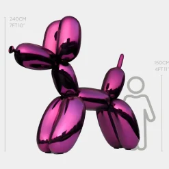 Balloon Dog 240cm Purple Metal Garden Sculpture