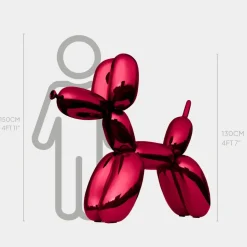 Balloon Dog 130cm Red Fibreglass Indoor Sculpture