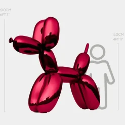 Balloon Dog 200cm Red Metal Garden Sculpture