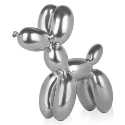 Balloon Dog 46cm Silver Resin Indoor Sculpture