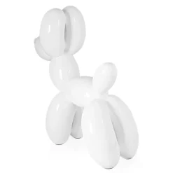 Balloon Dog 46cm White Resin Indoor Sculpture