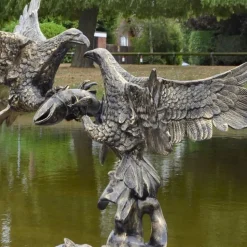Battle of Eagles Bronze Metal Garden Statue