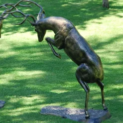 Battling Stags Life-Size 140cm Bronze Metal Garden Statues