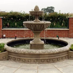 Blenheim Double Tier 2m Stone Water Fountain Feature